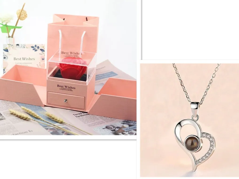 Gifts Rose- Silver Necklaces