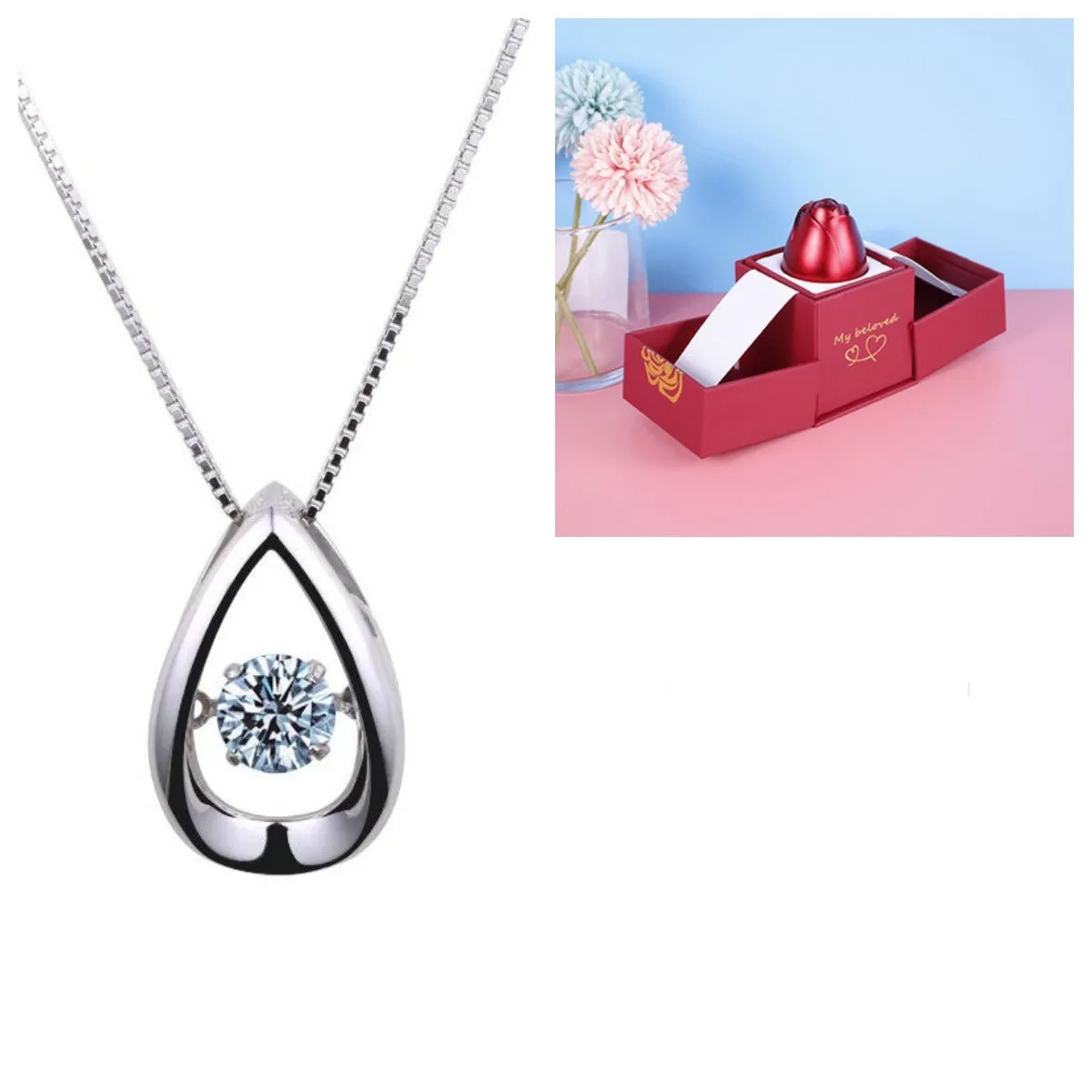 Gifts Rose- Silver Necklaces