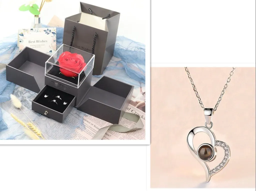 Gifts Rose- Silver Necklaces