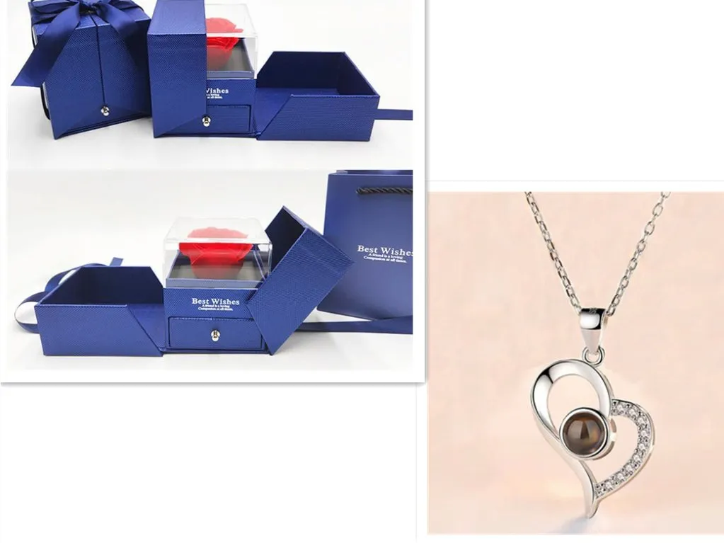 Gifts Rose- Silver Necklaces