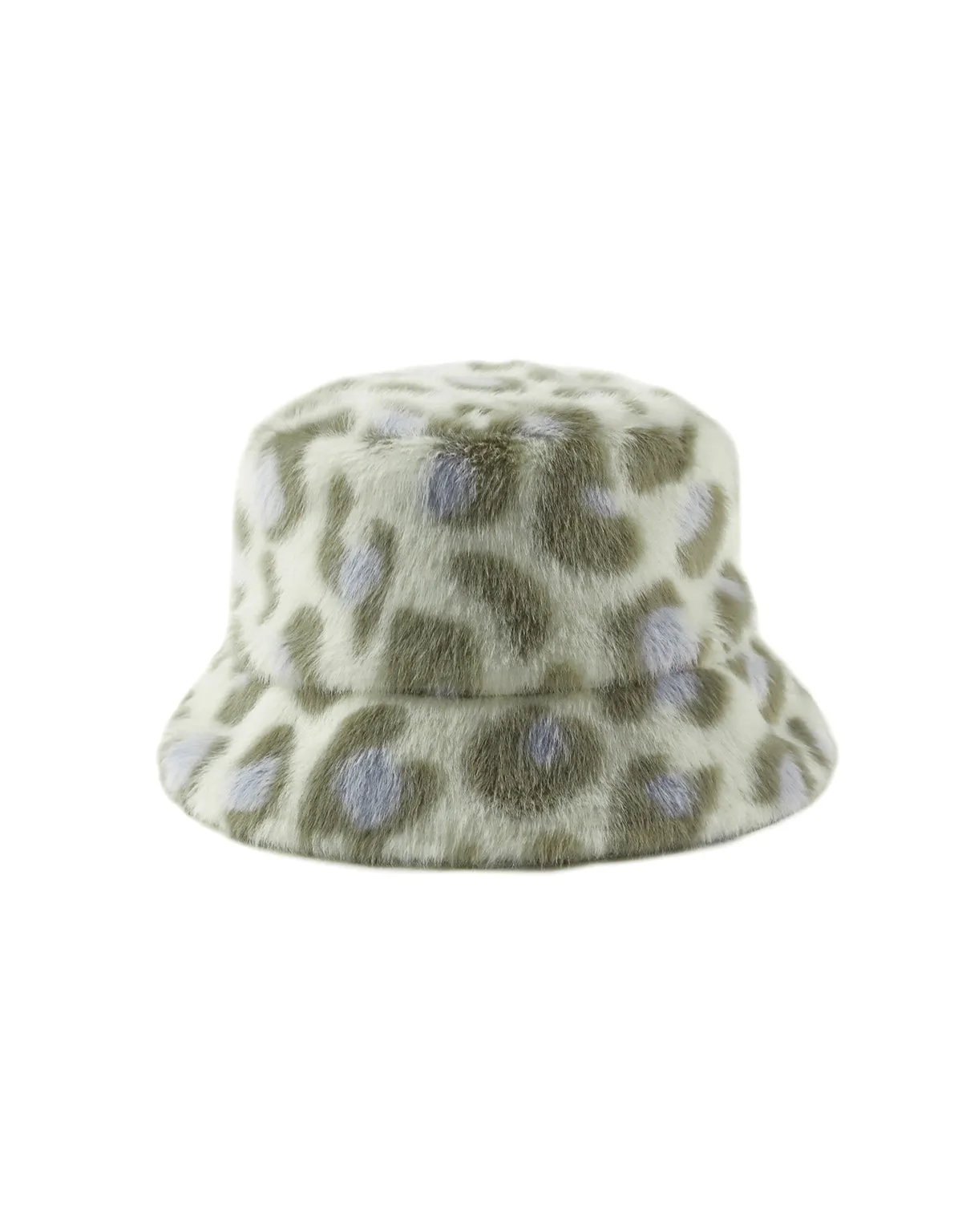 GIRLS LEOPARD FUR BUCKET HAT