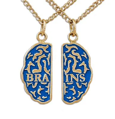 Gold Brains Friendship Necklaces - Enameled