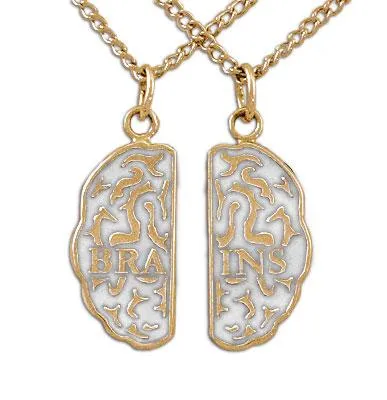 Gold Brains Friendship Necklaces - Enameled