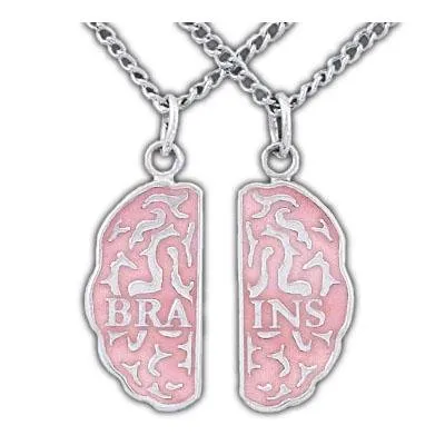 Gold Brains Friendship Necklaces - Enameled