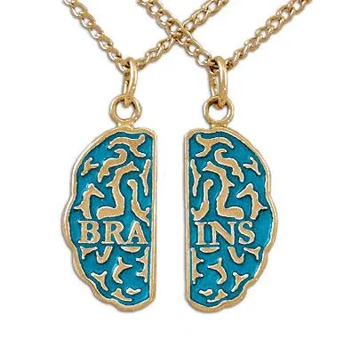 Gold Brains Friendship Necklaces - Enameled