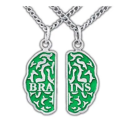 Gold Brains Friendship Necklaces - Enameled