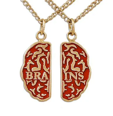 Gold Brains Friendship Necklaces - Enameled