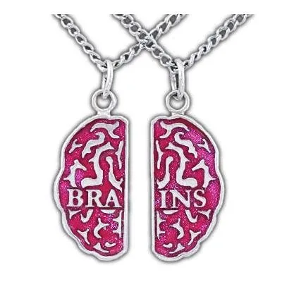 Gold Brains Friendship Necklaces - Enameled