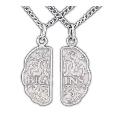 Gold Brains Friendship Necklaces - Enameled