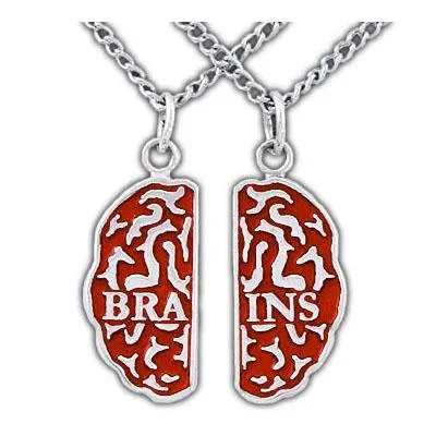 Gold Brains Friendship Necklaces - Enameled