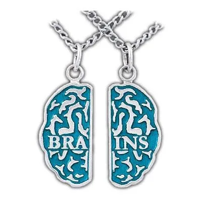 Gold Brains Friendship Necklaces - Enameled