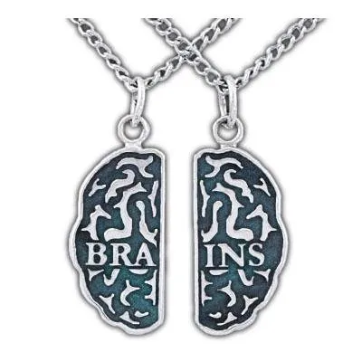 Gold Brains Friendship Necklaces - Enameled