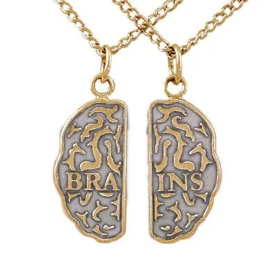 Gold Brains Friendship Necklaces - Enameled