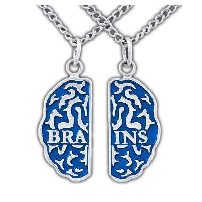Gold Brains Friendship Necklaces - Enameled