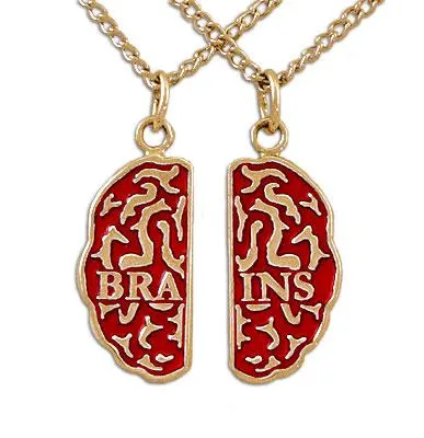 Gold Brains Friendship Necklaces - Enameled