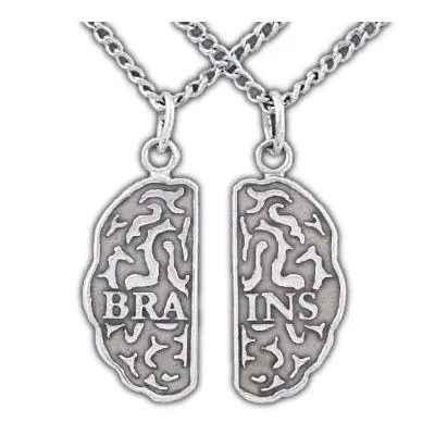 Gold Brains Friendship Necklaces - Enameled