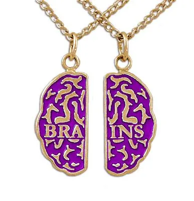Gold Brains Friendship Necklaces - Enameled