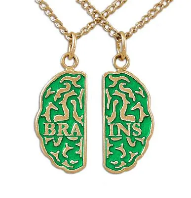 Gold Brains Friendship Necklaces - Enameled