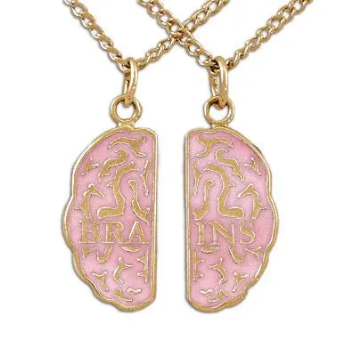 Gold Brains Friendship Necklaces - Enameled