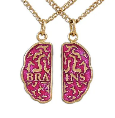 Gold Brains Friendship Necklaces - Enameled