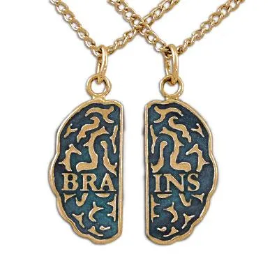 Gold Brains Friendship Necklaces - Enameled