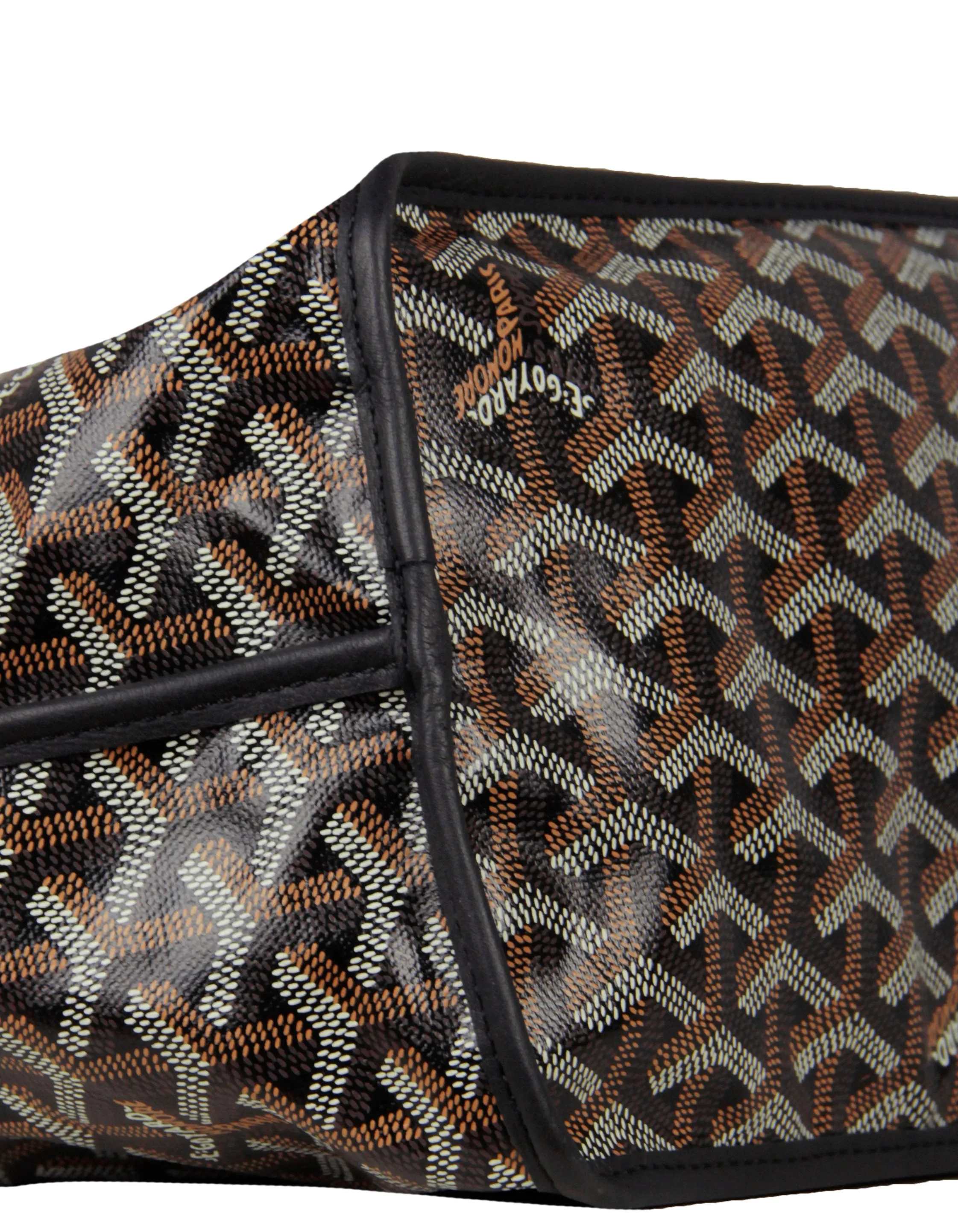 Goyard Black Canvas/ Leather Goyardine Reversible Anjou PM Tote Bag