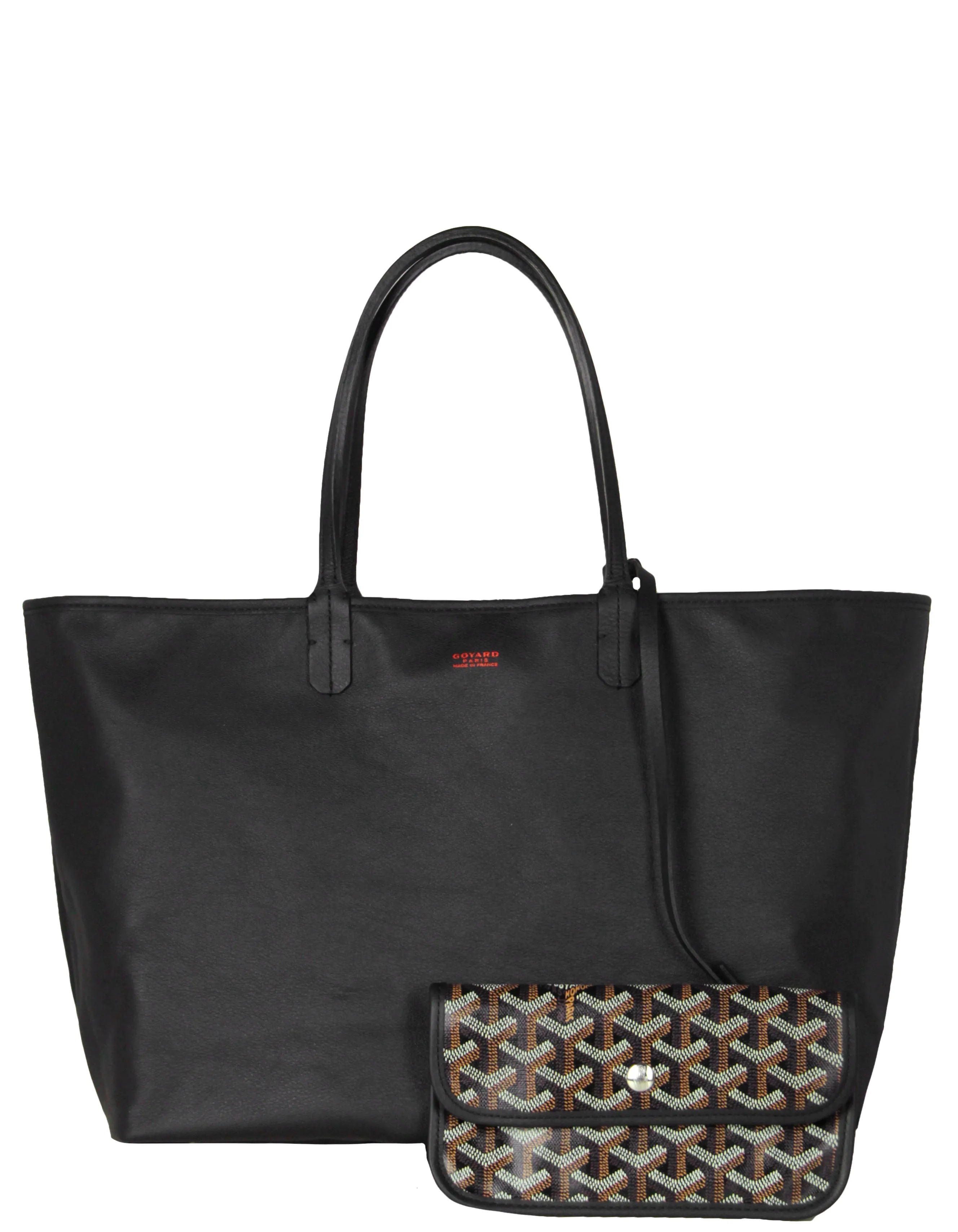 Goyard Black Canvas/ Leather Goyardine Reversible Anjou PM Tote Bag