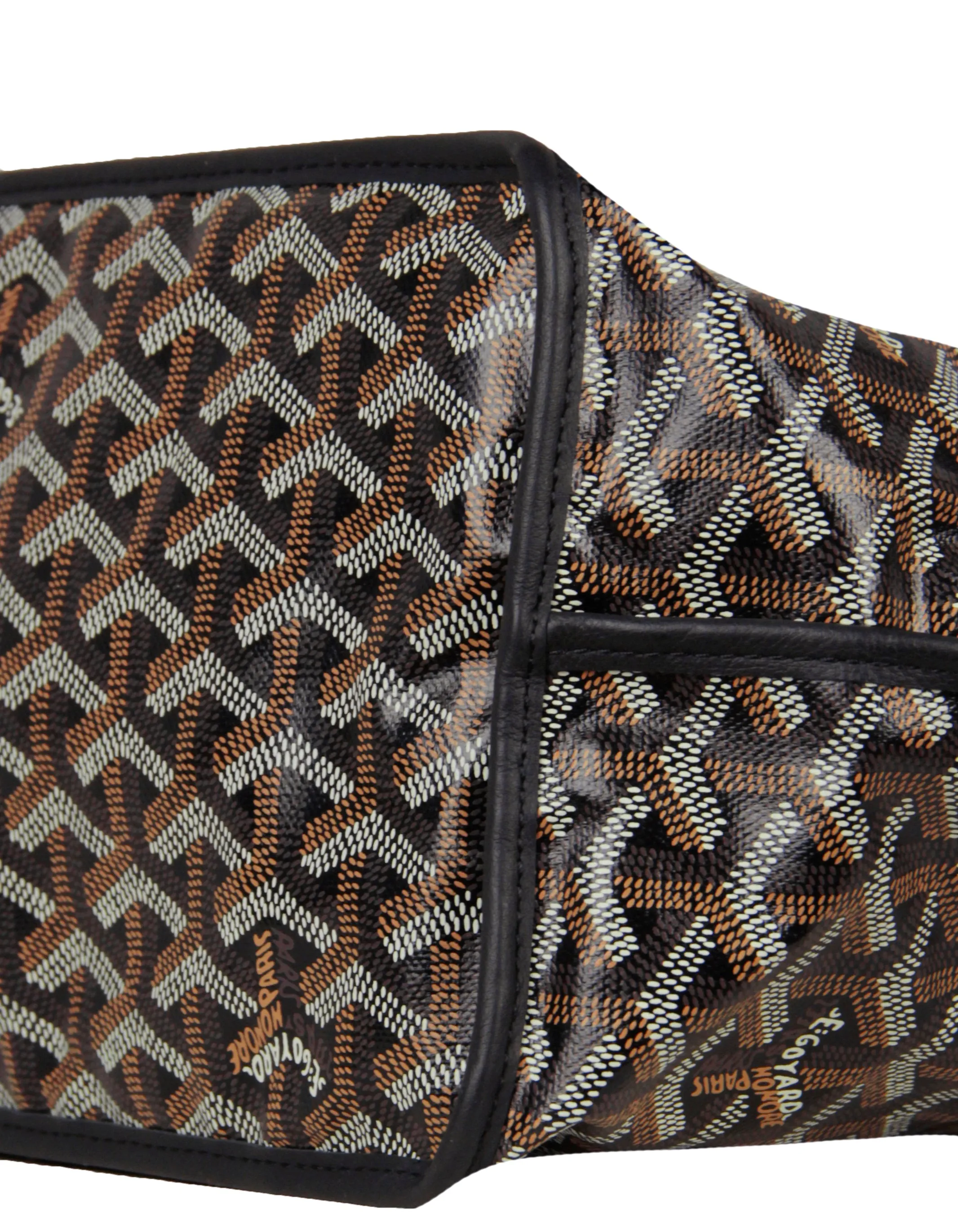 Goyard Black Canvas/ Leather Goyardine Reversible Anjou PM Tote Bag