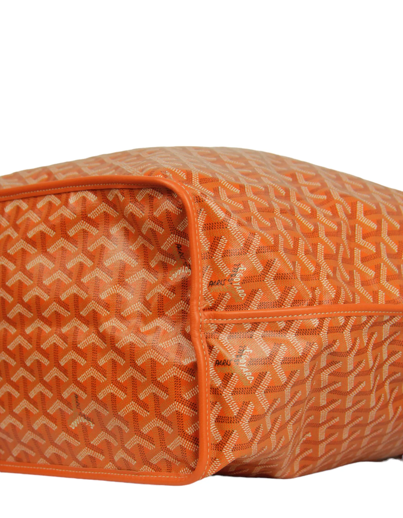 Goyard Orange Canvas/ Leather Reversible Anjou GM Tote