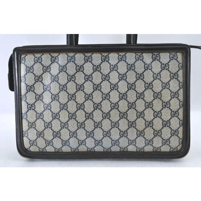 Gucci Supreme Portfolio Clutch Guccissima Print Cted Canvasleather Structured Two Way Satchelclutch