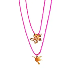 Gunner & Lux Flower & Hummingbird Necklaces