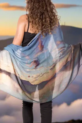 Harriet Jane "Mount Wellington Sunset" Silk and Wool Scarf