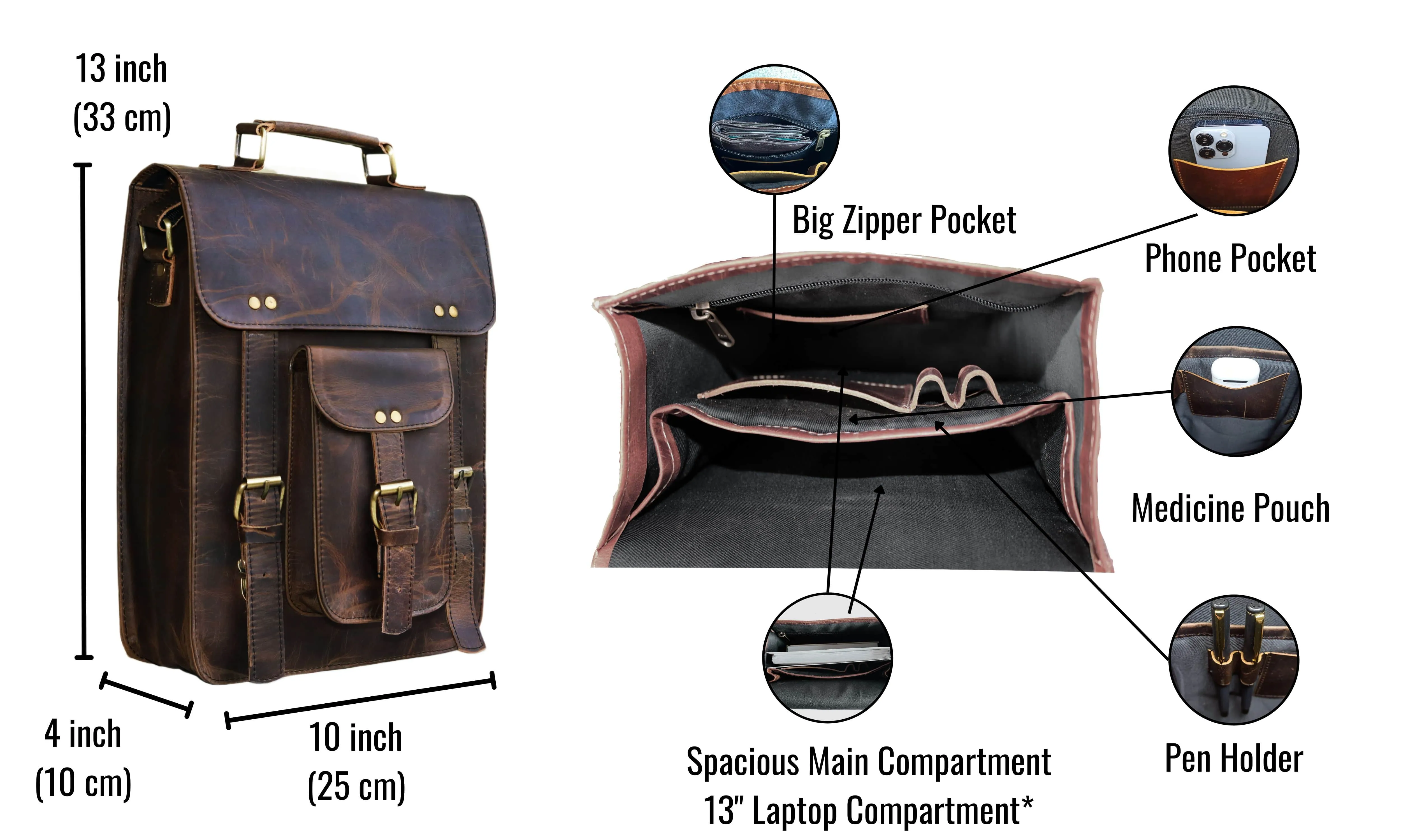 Indiana Jones Satchel - 13" Dark
