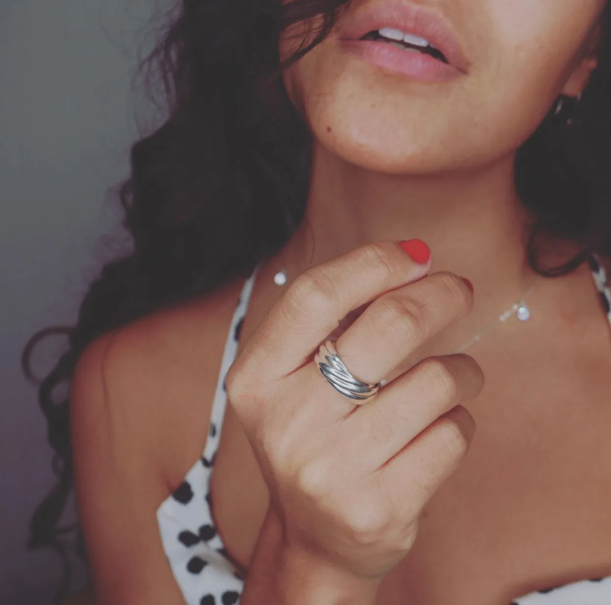 Interlock Stacked Silver Ring 925 Sterling Silver Daywear Layered Interlock Love Stacked Waterproof Nickel Free Luxury Ring