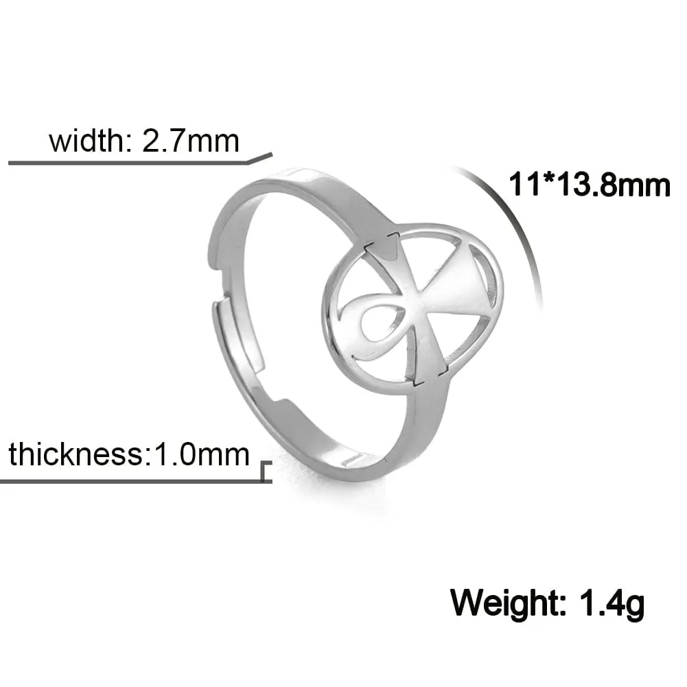 Intricate Adjustable Christian Cross Ring