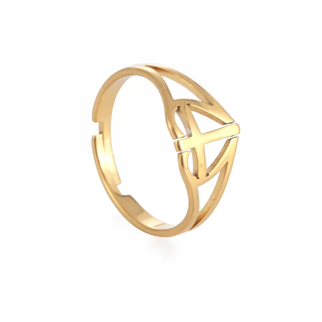 Intricate Adjustable Christian Cross Ring