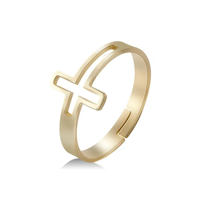 Intricate Adjustable Christian Cross Ring