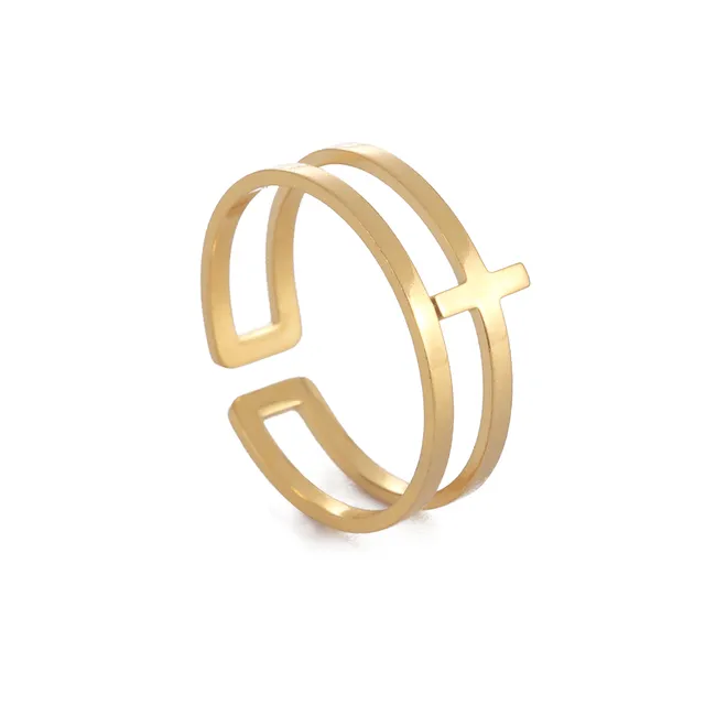 Intricate Adjustable Christian Cross Ring