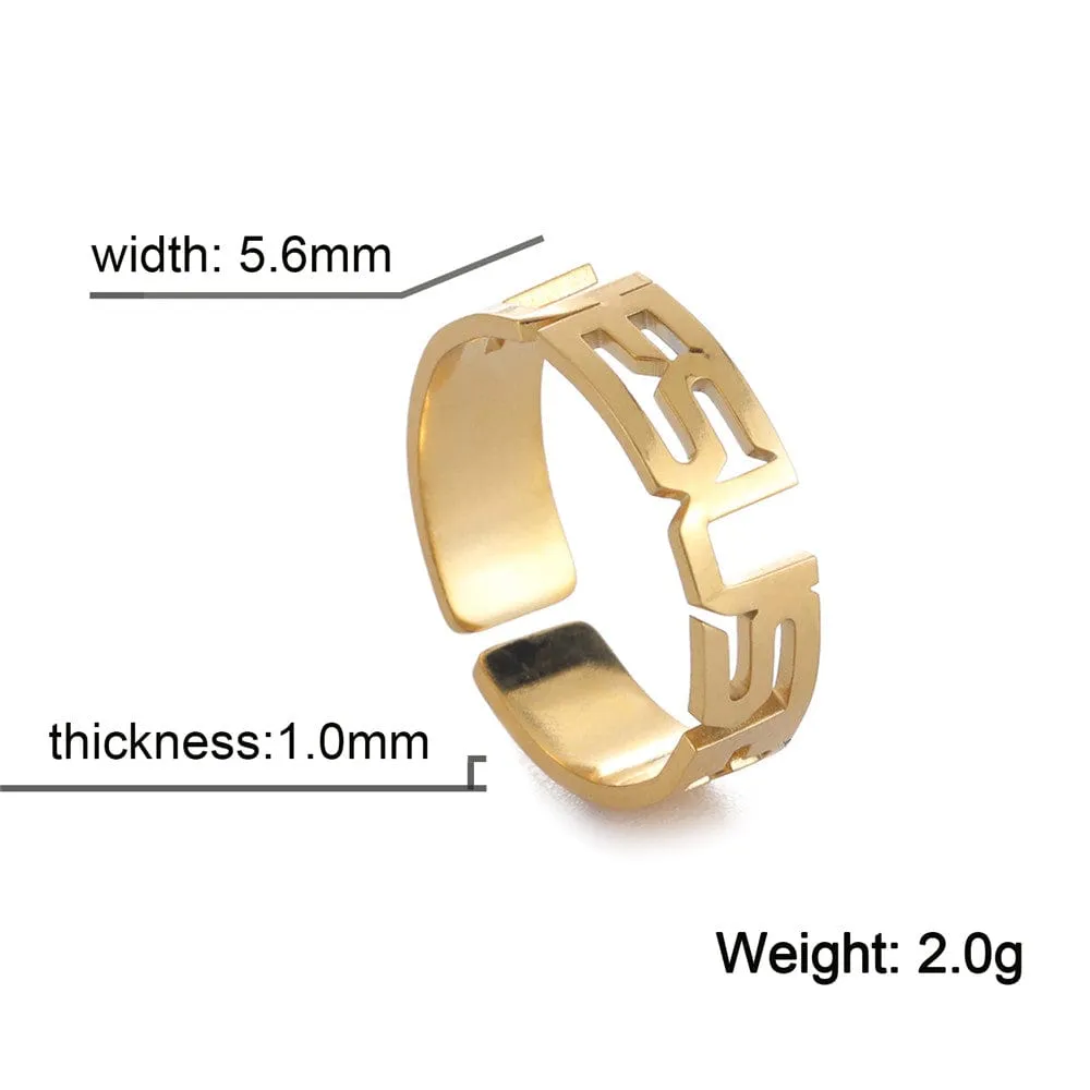 Intricate Adjustable Christian Cross Ring