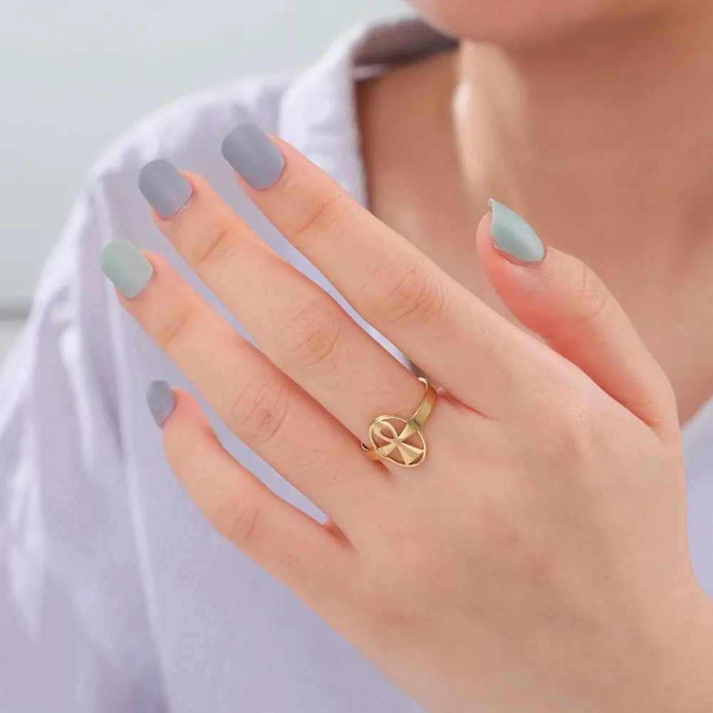 Intricate Adjustable Christian Cross Ring