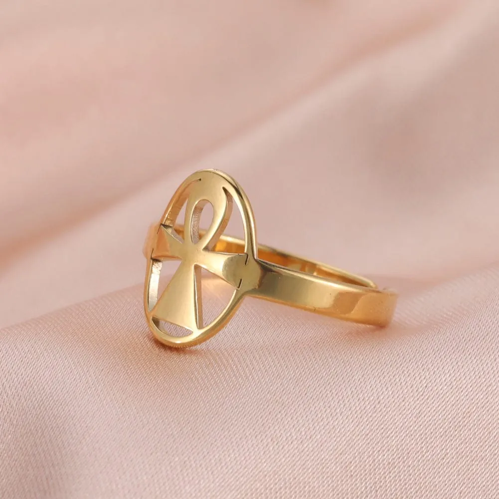 Intricate Adjustable Christian Cross Ring