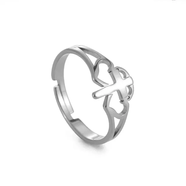 Intricate Adjustable Christian Cross Ring