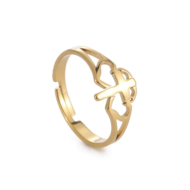 Intricate Adjustable Christian Cross Ring