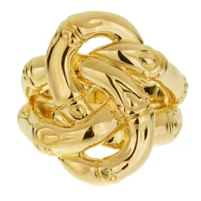 John Hardy Double Bamboo Yellow Gold Ladies Ring Sz 7
