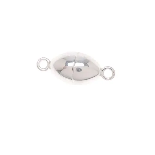 Magnetic Clasps, Capsule 6.5x10mm, Sterling Silver (1 Set)