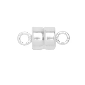 Magnetic Clasps, Round 10x4.5mm, Sterling Silver (1 Set)