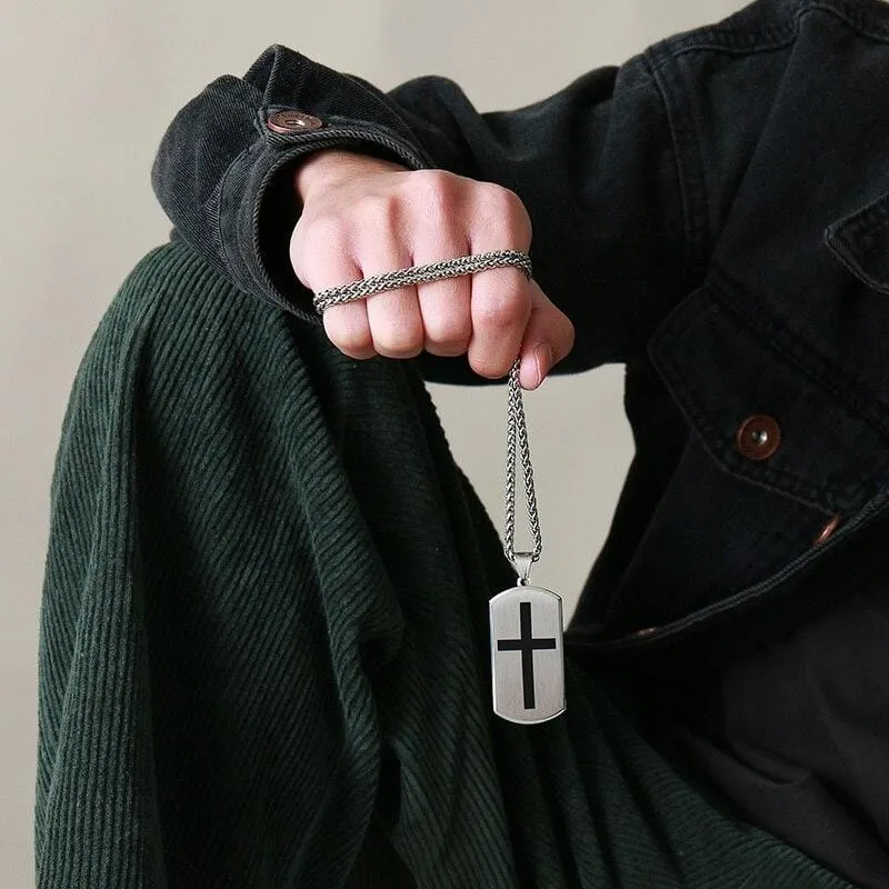 Men's Christian Necklace <br> Our Father Dog Tag