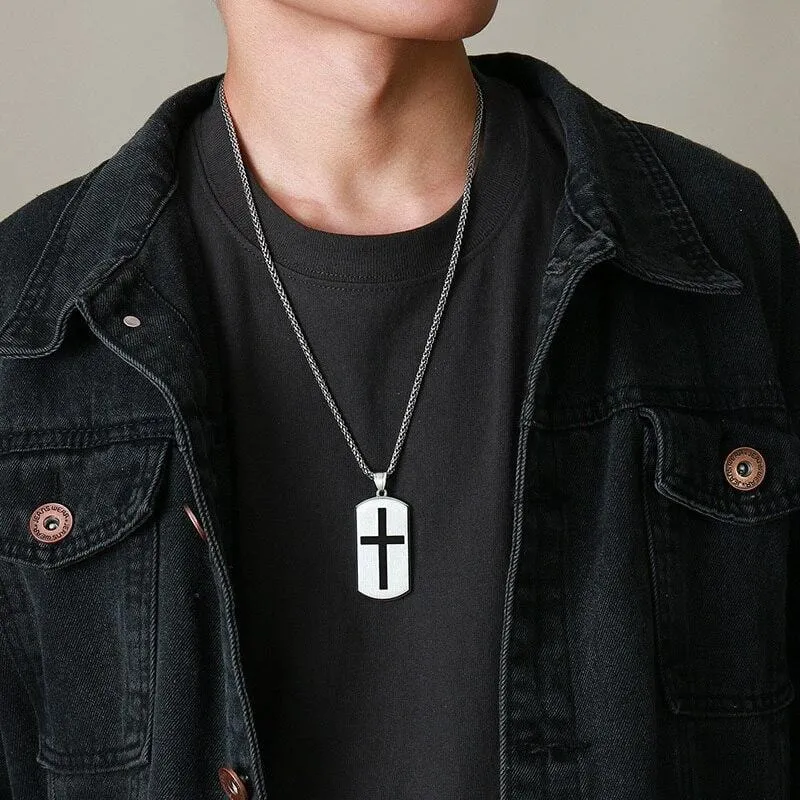 Men's Christian Necklace <br> Our Father Dog Tag