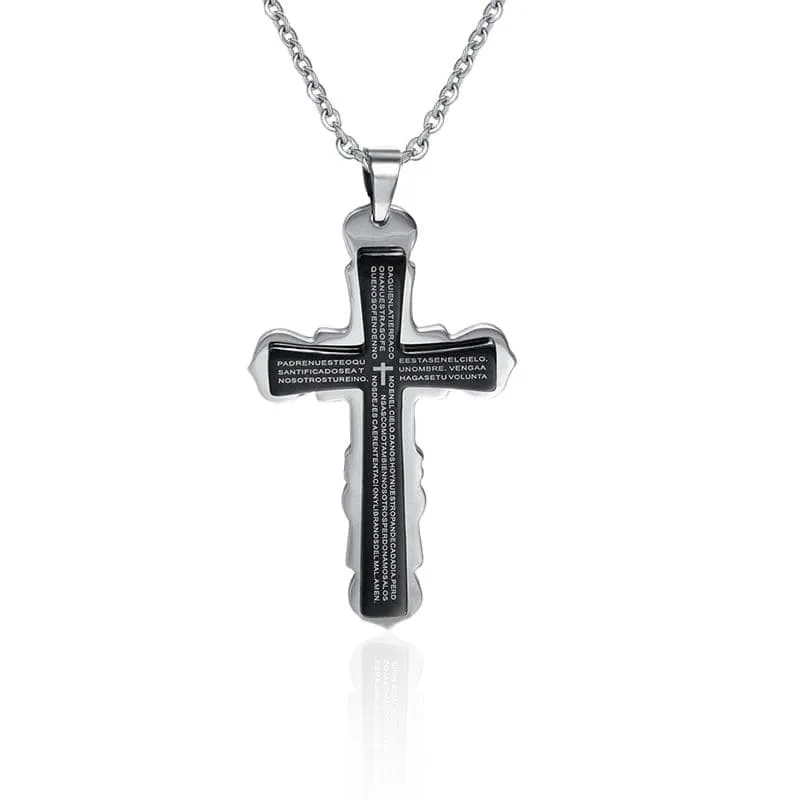 Men's Christian Necklace <br> Spanish Lord's Prayer