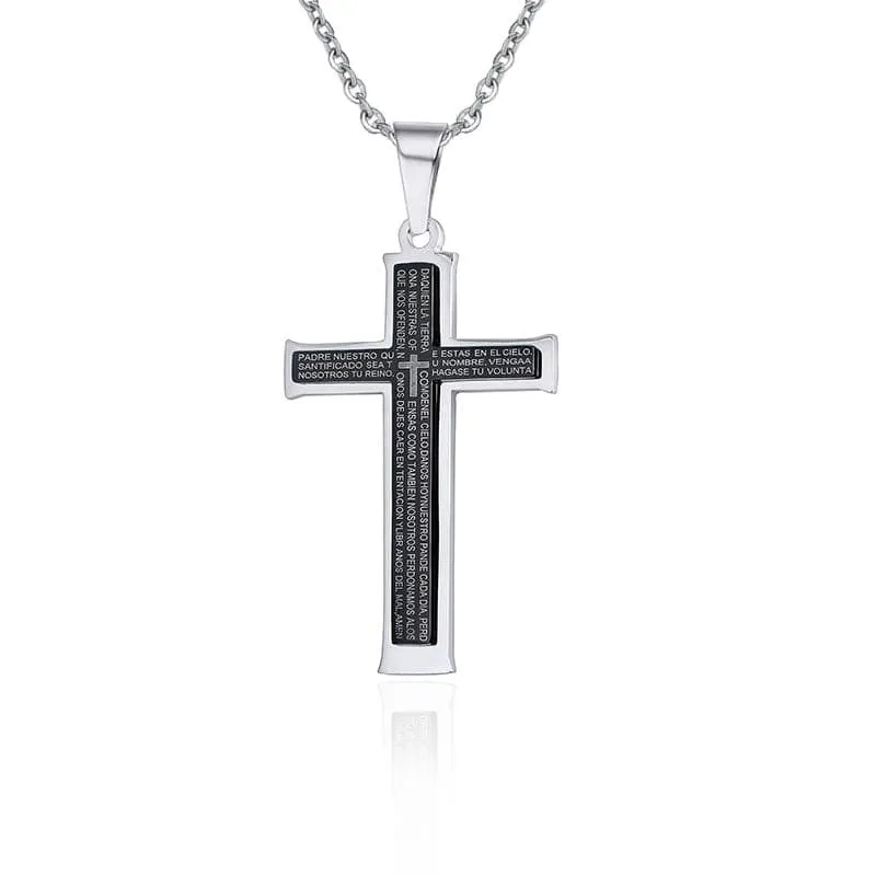 Men's Christian Necklace <br> Spanish Lord's Prayer
